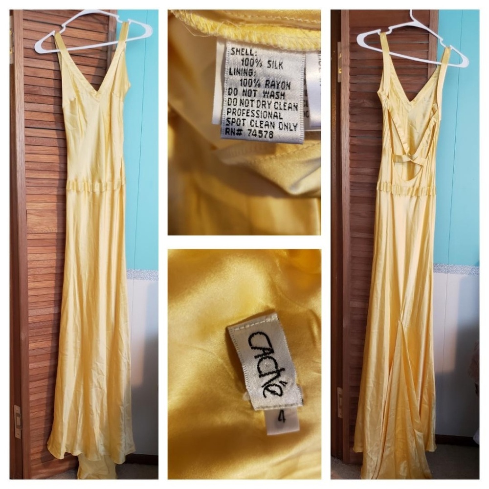 Yellow silk gown